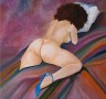 vrouw met pruik Kunstwerk vrouw met pruik