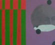 groen, rood en hoofd Kunstwerk groen, rood en hoofd