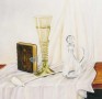 Realisme, stilleven: Goudse pijp met hoge roemer Kunstwerk Realisme, stilleven: Goudse pijp met hoge roemer