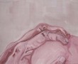 hand op knie Kunstwerk hand op knie