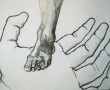 voet op hand Kunstwerk voet op hand