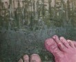 voet in groen Kunstwerk voet in groen