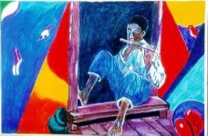 Negro boy with flute   Negro boy with flute