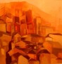 stad in oranje Kunstwerk stad in oranje