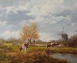 Kunstwerk landschap met vee en molen - 0471 -