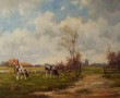 Kunstwerk polderlandschap met vee    -0408-