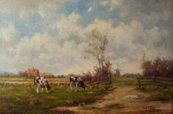 polderlandschap met vee    -0408- polderlandschap met vee    -0408-