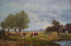 landschap met knotwilgen en vee    -0531