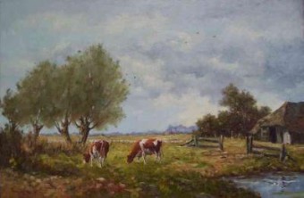 landschap met knotwilgen en vee    -0531 landschap met knotwilgen en vee    -0531