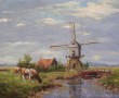 wipmolen met vee - 0588 - Kunstwerk wipmolen met vee - 0588 -