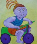 Meisje op driewieler Meisje op driewieler