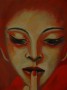 woman in red Kunstwerk woman in red