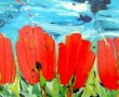 Kunstwerk ~ Tulpen-landschap Rood (60x100) ~