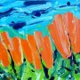 ~ Tulpen-landschap Oranje (70x70) ~ Kunstwerk ~ Tulpen-landschap Oranje (70x70) ~