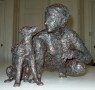 Vrouw met hond Kunstwerk Vrouw met hond