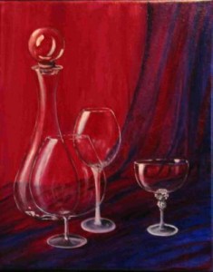realistisch stilleven met Glinsterend Glas realistisch stilleven met Glinsterend Glas