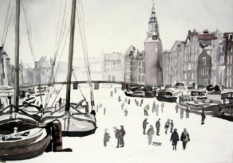 IJspret op de Oude Waal IJspret op de Oude Waal