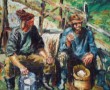 schapen melkers Kunstwerk schapen melkers