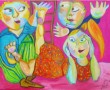spelende kinderen Kunstwerk spelende kinderen