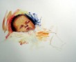 olieverfschets van een koninklijke dochter Kunstwerk olieverfschets van een koninklijke dochter