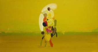 De vrolijk gele Calder man De vrolijk gele Calder man
