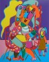 Gelukkige familie Kunstwerk Gelukkige familie